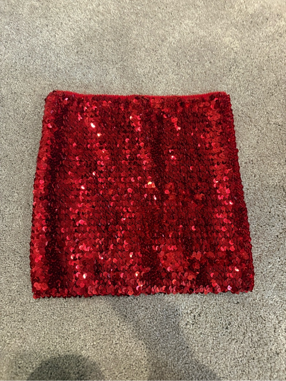 Amazon Red Sequin Crop Top